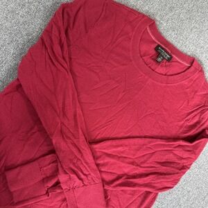 Banana Republic 100% Merino Wool Sweater Mens Large Red Crewneck Knit Super Soft